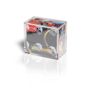 With over 55,000 pieces sold, the Booster Box acrylic case has quickly become a collector favorite, alongside our popular ETB case. Designed with a unique 6MM thickness, it strikes the perfect balance between durability and elegance, providing exceptional protection for your treasured Pokemon Booster Box. Featuring N52 magnets for secure closure and easy access, this case has undergone rigorous testing to ensure it is one of the strongest in our lineup. Plus, with UV protection and ultra-clear transparency, your collection will stay safe from damage while being displayed in perfect clarity. Specifications Product size: 15,4 x 8,9 x 13,6 cm Proven Populariteit Exclusive 6MM Thickness Versatile Display Options 100% Virgin Acrylic materials to prevent scratches Collector-Grade N52 Magnets