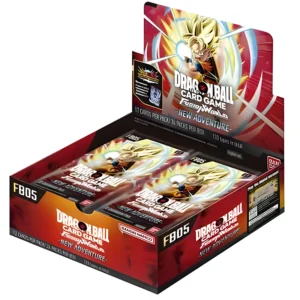 - Two types of Secret Rare Super AltーArt cards are included!! Previously, one type of Secret Rare Super AltーArt card had been included, but there are two types of SCR Super AltーArt cards in FB05!! - “Dragon Ball DAIMA” will be airing in fall 2024!! New animation series “Dragon Ball DAIMA” will be airing in fall 2024. An all-new anime series definitely will liven up all over the Dragon Ball!! - Includes cards with special designs commemorating the 1st anniversary! Reprinted cards that are given a special design to commemorate the 1stanniversary are included in this set. The lineup’s 13 cards with special illustrations even includes 3 featuring female warriors. All these reprinted cards all feature gorgeous alternative art as well. - Promotion code for the digital version! Leader x5 Common x40 Uncommon x31 Rare x30 Super Rare x12 Secret Rare x2 Alt-Art Reprint x3 *123 types total