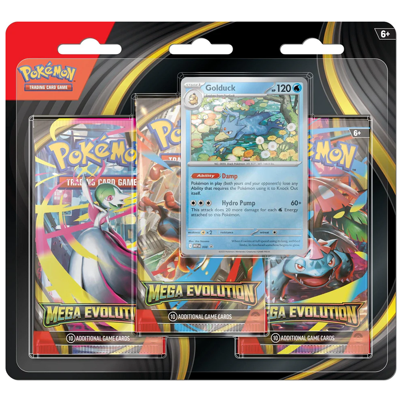 pokemon 3 pack blister golduck