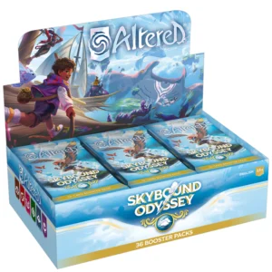 Altered – Skybound Odyssey Boosterbox (36 Boosters) Rise to New Heights – Een episch avontuur boven de wolken Met Skybound Odyssey, de nieuwe set voor Altered, stijgt jouw expeditiemacht letterlijk naar nieuwe hoogten. Vanuit de City of Scholars trekken ontdekkingsreizigers richting een mysterieuze lichtstraal aan de horizon. Tussen jou en dat baken ligt een uitgestrekt wolkendek vol zwevende eilanden, gigantische leviathans en luchtpiraten die jouw tocht op de proef stellen. Bereid je voor op een spectaculair nieuw hoofdstuk in Altered, vol nieuwe mechanics, helden en kaarten. Wat maakt Skybound Odyssey bijzonder? ✦ 6 Nieuwe Helden Ontdek zes gloednieuwe heroes, elk met unieke strategieën die passen bij de luchtige, avontuurlijke setting van deze set. ✦ Special Boosters (1 per 200) Voor het eerst introduceert Altered Special Boosters: 6 rare kaarten 6 unieke kaarten 1 Foiler In één booster, als extra zeldzame openingservaring. ✦ Meer dan 1 miljoen unieke kaarten Skybound Odyssey brengt dankzij het Altered-generatiesysteem meer dan 1.000.000 nieuwe unieke kaarten in omloop, elk voorzien van variaties in art, frames of generatieve elementen. ✦ Perfect voor Limited Play Deze set is speciaal ontworpen voor Draft & Sealed: 4 boosters per speler voor Draft 7 boosters per speler voor Sealed Ideaal voor winkels en events. Setinhoud – Skybound Odyssey De volledige set bevat 282 kaarten: 12 Heroes 180 Rare kaarten 90 Common kaarten Inhoud van de Boosterbox 36 Booster Packs 12 kaarten per booster Elke booster bevat een mix van commons, rares, heroes en kans op een Foiler, met de speciale kans op een Special Booster. Waarom kiezen voor Skybound Odyssey? 🌤️ Spectaculair thema met zwevende eilanden & leviathans 🧠 Nieuwe mechanics en strategische mogelijkheden 🎴 Enorme variatie dankzij unieke kaartgeneratie ⚔️ Uitstekend gebalanceerd voor Draft & Sealed formats 🧭 Zes nieuwe helden met frisse deck-archetypen Altered – Skybound Odyssey Boosterbox (36 Packs) Een nieuwe horizon, nieuwe helden en nieuwe strategieën wachten op jou. Nu verkrijgbaar bij Collector Store!