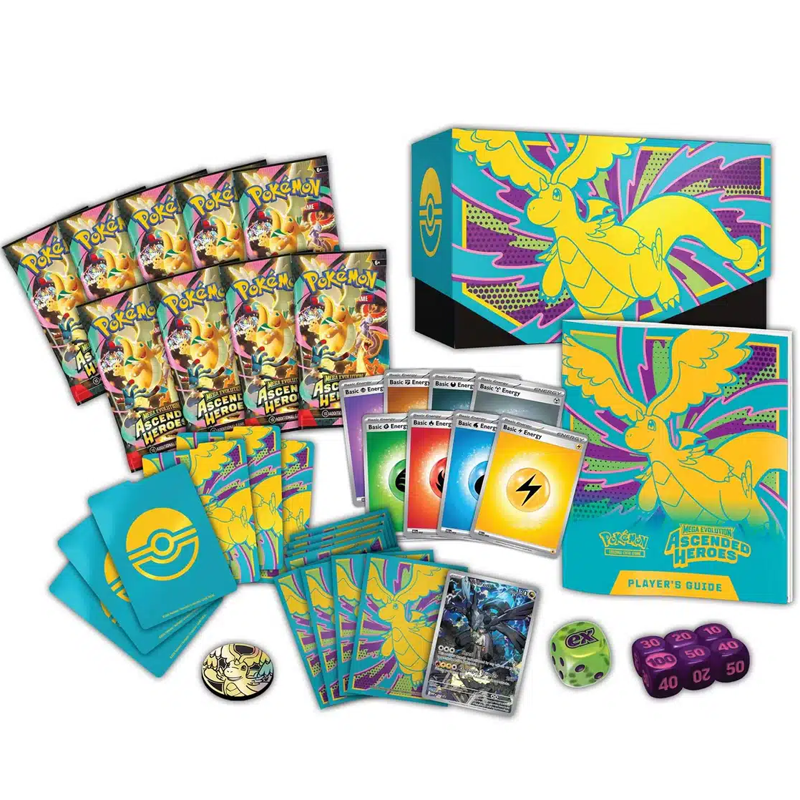 Bereid je voor op een nieuw hoofdstuk in de Pokémon TCG met de Pokémon TCG Mega Evolution Ascended Heroes Elite Trainer Box. In deze ETB staat Mega Dragonite ex centraal, die een team van all star Pokémon aanvoert in de Mega Evolution Ascended Heroes uitbreiding. Trainer’s Pokémon, Stellar Tera Pokémon ex en nieuwe Mega Evolution Pokémon ex zorgen voor spectaculaire gevechten en prachtige kaarten voor je verzameling. De Elite Trainer Box is ontworpen als complete instapset voor zowel spelers als verzamelaars. Je krijgt niet alleen 9 booster packs uit de Mega Evolution Ascended Heroes set, maar ook een exclusieve full art foil promo van N’s Zekrom, een stevige voorraad energiekaarten en officiële accessoires om je deck te bouwen, te beschermen en je kaarten netjes te organiseren. Dit maakt de ETB perfect als eerste aankoop binnen de set of als cadeau voor elke Pokémon fan. Inhoud Pokémon TCG Mega Evolution Ascended Heroes Elite Trainer Box De Mega Evolution Ascended Heroes Elite Trainer Box bevat: 9 Pokémon TCG Mega Evolution Ascended Heroes booster packs 1 full art foil promokaart met N’s Zekrom 65 card sleeves met Mega Evolution Ascended Heroes design 40 Pokémon TCG Energy kaarten 1 spelersgids voor de Mega Evolution Ascended Heroes uitbreiding 6 damage counter dobbelstenen 1 competitie legale coin flip dobbelsteen 1 kunststof Pokémon munt 1 verzamelbox om alles in op te bergen 6 plastic dividers om je kaarten in de box te organiseren 1 code card voor Pokémon Trading Card Game Live Met deze Elite Trainer Box ben je direct klaar voor de Mega Evolution Ascended Heroes met genoeg boosters om op jacht te gaan naar Mega Evolution Pokémon ex, Special Illustration Rares en andere zeldzame kaarten.