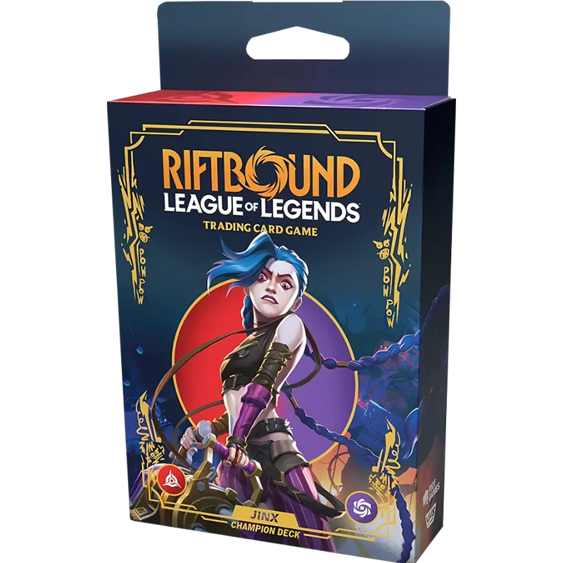 🎮 Riftbound: League of Legends – Origins Champion Deck Kies jouw Champion | 56 Kaarten Speelklaar Deck | Inclusief Booster Stap direct in de wereld van Riftbound, de strategische trading card game gebaseerd op het wereldwijde fenomeen League of Legends. Riftbound is ontworpen voor ultieme multiplayer actie. Speel intense 1v1 duels, vorm teams van twee of ga voor complete chaos in een free for all met vier spelers. Strategie, timing en slimme synergie bepalen wie de Rift domineert. 🌟 Origins – De Eerste Set Origins is de allereerste set van Riftbound en bevat maar liefst 300 verschillende kaarten. Je vindt hierin bekende Champions uit de game en animatieserie, waaronder: Jinx Viktor Lee Sin Combineer jouw Champion met Units en signature Spells en bouw een strategie die past bij jouw speelstijl. 🔥 Kies Jouw Champion Deck (GEEN SET) Dit product betreft één individueel Champion Deck naar keuze. Je kiest zelf welke Champion jij wilt spelen: Jinx Viktor Lee Sin Een Champion Deck bevat alles wat je nodig hebt om direct te starten én je eerste collectie op te bouwen. 📦 Inhoud Champion Deck – Origins Elk deck bevat: 1 kant-en-klaar deck van 56 kaarten Inclusief 3 rares Inclusief de gekozen Champion (Jinx, Viktor of Lee Sin) 1 boosterpack van League of Legends Origins 1 papieren playmat 1 kartonnen deckbox 1 boekje met spelregels en deckbuilding tips De meegeleverde booster is perfect om je deck direct te upgraden of je verzameling uit te breiden.