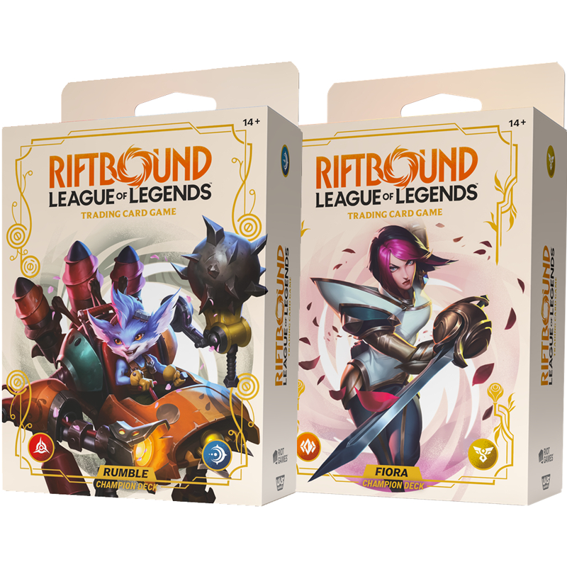 🎮 Riftbound: League of Legends – Spiritforged Champion Deck Kies jouw Champion | 56 Kaarten Speelklaar Deck | Inclusief Booster Stap opnieuw de Rift in met Spiritforged, de tweede set van Riftbound — de strategische trading card game gebaseerd op het wereldwijde fenomeen League of Legends. Riftbound is ontworpen voor de ultieme multiplayer ervaring. Ga voor intense 1v1 duels, speel 2v2 team battles of kies voor complete chaos in een free-for-all met vier spelers. Strategie, timing en slimme combinaties maken het verschil. 🔥 Spiritforged – De Volgende Evolutie Spiritforged voegt maar liefst 220 nieuwe kaarten toe aan het spel. Nieuwe legendarische Champions, krachtige spells, indrukwekkende artwork en vernieuwde mechanics zorgen voor frisse strategieën en diepere deckbuilding mogelijkheden. Upgrade je bestaande decks of bouw een compleet nieuwe speelstijl rond jouw favoriete Champion. ⚔️ Kies Jouw Spiritforged Champion Deck (GEEN SET) Dit product betreft één individueel Champion Deck naar keuze. Je kiest zelf welke Spiritforged Champion jij wilt spelen. Een Champion Deck bevat alles wat je nodig hebt om direct te starten en je collectie verder uit te breiden. 📦 Inhoud Spiritforged Champion Deck Elk deck bevat: 1 kant-en-klaar deck van 56 kaarten Inclusief 3 rares Inclusief de gekozen Champion 1 boosterpack van League of Legends Spiritforged 1 papieren playmat 1 kartonnen deckbox 1 boekje met spelregels en deckbuilding tips De meegeleverde booster geeft je direct de kans om je deck te upgraden of nieuwe strategieën te ontdekken.