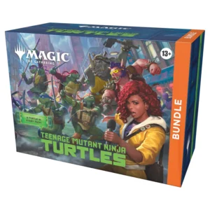 Productinformatie "Magic: Teenage Mutant Ninja Turtles - Bundle" The Turtles' love of pizza is so strong that we're bringing it to the set's basic lands. These full-art pizza basic lands feature a hearty helping of pizza toppings across all 5 basic lands. While the toppings are sure to be contentious, we think these lands will please any Teenage Mutant Ninja Turtles fan. Each Magic: The Gathering | Teenage Mutant Ninja Turtles Bundle includes the following: 9 Magic: The Gathering | Teenage Mutant Ninja Turtles Play Boosters 15 Traditional foil basic lands 15 Non-foil basic lands 2 Reference cards 1 Traditional foil promo card 1 Oversized spindown life counter 1 Card-storage box