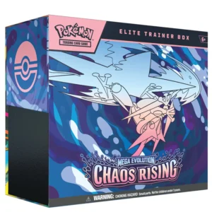 Met de Pokémon TCG: Mega Evolution Chaos Rising Elite Trainer Box haal je alles in huis om goed voorbereid aan de slag te gaan met deze nieuwe Pokémon set. Terwijl Mega Floette ex chaos veroorzaakt in de stad, verzamelt Mega Greninja ex de sterkste Mega Evolution Pokémon ex om het gevecht aan te gaan. Deze Elite Trainer Box sluit perfect aan op die strijd en is ontworpen voor spelers en verzamelaars die meer willen dan alleen losse booster packs. De box bevat 9 booster packs uit de uitbreiding Mega Evolution Chaos Rising. Elk booster pack bevat 10 speelkaarten, 1 Basic Energy en 1 codekaart voor Pokémon TCG Live. Daarnaast ontvang je een premium opbergbox met deksel, dividers voor kaartopslag, een speelmatje, dobbelstenen, markeringskaarten en een spelershandleiding. Daardoor is de Chaos Rising Elite Trainer Box een uitstekende keuze voor iedereen die zijn collectie wil uitbreiden, kaarten netjes wil opbergen en direct de juiste accessoires bij de hand wil hebben om te spelen. Inhoud van de Chaos Rising Elite Trainer Box: 9 booster packs van Mega Evolution — Chaos Rising elk pakje bevat 10 speelkaarten, 1 Basic Energy en 1 Pokémon TCG Live codekaart premium opbergbox met deksel dividers voor kaartopslag dobbelstenen en markeringskaarten spelershandleiding De Chaos Rising Elite Trainer Box is perfect voor serieuze verzamelaars en competitieve spelers die zich volledig willen onderdompelen in deze nieuwe uitbreiding.