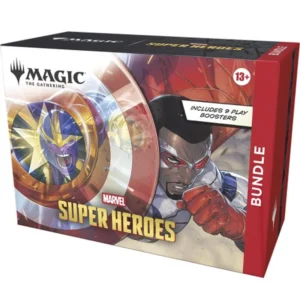 Magic: The Gathering – Marvel Super Heroes Bundle Avengers... Assemble the Magic! Het Marvel-universum betreedt de wereld van Magic: The Gathering in een spectaculaire crossover vol iconische helden, beruchte schurken en epische gevechten. Kies jouw kant, bouw krachtige decks en verzamel legendarische kaarten met personages als Captain America, Iron Man, Spider-Man, Fantastic Four, Doctor Doom en Thanos. De Marvel Super Heroes Bundle is de perfecte keuze voor spelers en verzamelaars die hun collectie in één keer willen uitbreiden. Met negen Play Boosters, een exclusieve foil promo, prachtige foil lands en handige accessoires haal je alles in huis voor een vliegende start met deze unieke Marvel-uitbreiding. De ideale bundle voor spelers én verzamelaars Een Bundle is al jarenlang één van de populairste Magic-producten. Je ontvangt meerdere Play Boosters om nieuwe kaarten te openen, terwijl de meegeleverde basic lands, exclusieve promo en accessoires ervoor zorgen dat je direct klaar bent om te spelen of je collectie uit te breiden. Daarnaast wordt alles geleverd in een stevige verzameldoos waarin je jouw kaarten veilig kunt opbergen. Exclusieve accessoires Naast de boosters bevat deze Bundle verschillende exclusieve extra's die alleen in dit product zijn inbegrepen. Zo ontvang je een unieke foil promo kaart, een oversized Spindown D20 life counter en zowel gewone als foil Basic Lands, waaronder prachtige Full-Art uitvoeringen. Hierdoor is de Bundle niet alleen interessant voor spelers, maar ook voor verzamelaars die graag complete producten aan hun collectie toevoegen. Waarom kiezen voor de Marvel Super Heroes Bundle? Officiële Magic: The Gathering Marvel-uitbreiding Ideaal om je collectie snel uit te breiden Inclusief 9 Marvel Super Heroes Play Boosters Bevat een exclusieve foil promo kaart Inclusief foil én non-foil Basic Lands Full-Art Basic Lands inbegrepen Oversized Marvel Spindown D20 life counter Luxe verzameldoos om je kaarten veilig op te bergen Perfect voor zowel spelers als verzamelaars Inhoud van de Magic: The Gathering – Marvel Super Heroes Bundle 9 Magic: The Gathering – Marvel Super Heroes Play Boosters 1 Exclusieve Foil Promo-kaart 15 Foil Basic Lands (waarvan 5 Full-Art) 15 Basic Lands (waarvan 5 Full-Art) 1 Oversized Marvel Spindown D20 Life Counter 1 Marvel Super Heroes verzameldoos 2 Reference Cards Open de nieuwste Marvel-uitbreiding, breid je collectie uit met exclusieve kaarten en accessoires en beleef de ultieme crossover tussen Magic: The Gathering en Marvel.