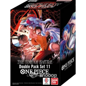 One Piece Card Game: Double Pack Set Vol. 11 Breid je One Piece Card Game-collectie uit met de Double Pack Set Vol. 11. Deze populaire productlijn combineert het plezier van het openen van booster packs met exclusieve verzamelitems, waardoor het een perfecte keuze is voor zowel nieuwe spelers als ervaren verzamelaars. Met twee booster packs uit de nieuwste One Piece Card Game-uitbreiding krijg je direct extra kansen op krachtige kaarten, populaire personages en waardevolle pulls. Daarnaast bevat iedere Double Pack Set een handige card case om je favoriete kaarten veilig op te bergen of mee te nemen naar evenementen en toernooien. Wat deze set extra interessant maakt, zijn de exclusieve DON!! Cards met unieke illustraties. Deze speciale designs zijn geliefd onder verzamelaars en vormen een mooie aanvulling op iedere One Piece-collectie. Inhoud 2 One Piece Card Game Booster Packs 1 Exclusieve DON!! Card (1 van meerdere designs) 1 Herbruikbare Card Case Waarom kiezen voor Double Pack Set Vol. 11? Ideaal voor spelers én verzamelaars Inclusieve exclusieve DON!! Card Handige card case voor opslag en transport Toegankelijke manier om je collectie uit te breiden Extra kans op kaarten uit de nieuwste One Piece-uitbreiding Of je nu op zoek bent naar nieuwe kaarten voor je deck, exclusieve DON!! Cards wilt verzamelen of simpelweg wilt genieten van het openen van boosters, de Double Pack Set Vol. 11 biedt een uitstekende combinatie van speelwaarde en verzamelplezier. Let op: De inhoud van booster packs en DON!! Cards is willekeurig samengesteld. Specifieke kaarten, illustraties of zeldzaamheden kunnen niet worden gegarandeerd.