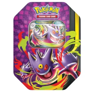 Pokémon TCG: Mega Gengar Moonlit ex Tin Stap in de schaduwen met de Mega Gengar Moonlit ex Tin. Deze bijzondere Pokémon TCG-uitgave zet één van de populairste Ghost-type Pokémon ooit centraal in zijn krachtige Mega Evolution-vorm. Met een exclusieve foil promokaart van Mega Gengar ex en uniek artwork is deze tin een absolute must-have voor verzamelaars en Gengar-fans. Naast de indrukwekkende promokaart bevat deze tin vier Pokémon TCG booster packs, waarmee je jouw collectie verder kunt uitbreiden en kans maakt op nieuwe Pokémon ex, bijzondere illustraties en andere waardevolle kaarten uit recente uitbreidingen. De stevige metalen verzamelbox maakt deze release compleet en biedt een stijlvolle manier om kaarten en accessoires veilig op te bergen. Inhoud 1 Foil Promo Card van Mega Gengar ex 4 Pokémon TCG Booster Packs 1 Codekaart voor Pokémon TCG Live 1 Metalen Pokémon TCG Tin Waarom kiezen voor de Mega Gengar Moonlit ex Tin? Exclusieve Mega Gengar ex promokaart Uniek artwork speciaal voor deze release Inclusief 4 Pokémon TCG booster packs Stevige metalen verzamelbox Perfect voor verzamelaars, spelers en Gengar-fans Of je nu een liefhebber bent van Ghost-type Pokémon, op zoek bent naar exclusieve promo kaarten of simpelweg wilt genieten van het openen van Pokémon booster packs, de Mega Gengar Moonlit ex Tin biedt een uitstekende combinatie van verzamelwaarde en speelplezier.