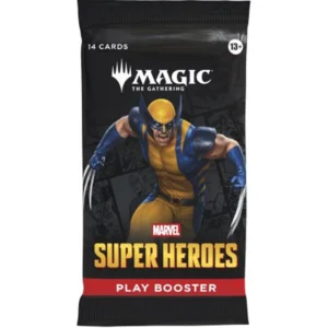 Magic: The Gathering – Marvel Super Heroes Play Booster Box Avengers... Assemble the Magic! Het Marvel-universum betreedt de wereld van Magic: The Gathering in een spectaculaire crossover vol iconische helden, beruchte schurken en epische gevechten. Kies jouw kant, bouw krachtige decks en strijd met legendarische personages als Captain America, Iron Man, Spider-Man, Fantastic Four, Doctor Doom en Thanos. De Marvel Super Heroes Play Booster Box is dé keuze voor spelers die willen draften, sealed willen spelen of hun collectie willen uitbreiden met de nieuwste Marvel-kaarten. Elke booster zit boordevol nieuwe kaarten, prachtige illustraties en de kans op extra rares, mythic rares en bijzondere showcase-uitvoeringen. Speel, verzamel en ontdek Marvel in Magic Deze unieke Magic: The Gathering-uitbreiding brengt het complete Marvel-universum tot leven. Bekende helden en schurken beschikken over hun eigen speelstijl, vaardigheden en strategieën, waardoor iedere kaart een nieuwe manier biedt om het spel te beleven. Of je nu een fan bent van Marvel, een ervaren Magic-speler bent of beide werelden wilt combineren, deze set is een absolute must-have. Wat zijn Play Boosters? Play Boosters combineren het beste van twee werelden. Ze zijn ontworpen voor Limited-formats zoals Booster Draft en Sealed Deck, maar zijn ook perfect om simpelweg open te maken en je verzameling uit te breiden. Dankzij de vernieuwde samenstelling maak je bovendien meer kans op: Extra Rare- en Mythic Rare-kaarten Prachtige Showcase-uitvoeringen Speciale Alternate Art-kaarten Foil kaarten in iedere booster Wildcard-slots met kaarten van iedere zeldzaamheid Hierdoor blijft iedere booster spannend tot de allerlaatste kaart. Waarom kiezen voor de Marvel Super Heroes Play Booster Box? Officiële Magic: The Gathering Marvel-uitbreiding Perfect voor Booster Draft en Sealed Deck Ideaal om je collectie uit te breiden Kans op meerdere Rares en Mythic Rares per booster Inclusief prachtige Showcase- en Special Art-kaarten Gegarandeerd minimaal één Rare én één Foil per booster Onmisbaar voor zowel Marvel-fans als Magic-spelers Inhoud van de Magic: The Gathering – Marvel Super Heroes Play Booster Box 30 Magic: The Gathering – Marvel Super Heroes Play Boosters Iedere booster bevat 14 Magic: The Gathering-kaarten Samenstelling per Play Booster 1–4 Rare of Mythic Rare-kaarten 3–5 Uncommon-kaarten 6–9 Common-kaarten 1 Land-kaart 1 Foil-kaart 2 Wildcard-slots (1 Foil & 1 Non-Foil) Iedere Play Booster bevat altijd minimaal één Rare en één Foil-kaart. Daarnaast wordt ongeveer 1 op de 7 Rares vervangen door een Mythic Rare, terwijl de Wildcard-slots extra kans geven op kaarten van iedere zeldzaamheid. Open de nieuwste Marvel-uitbreiding van Magic: The Gathering, bouw krachtige decks met je favoriete helden en schurken en beleef één van de meest spectaculaire crossovers die Magic ooit heeft uitgebracht.
