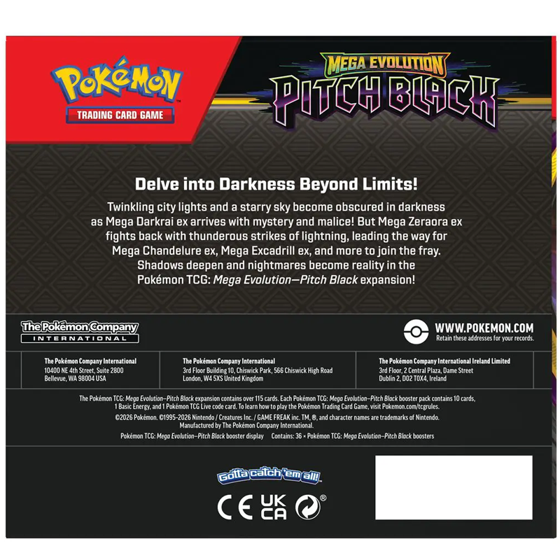 Pokémon TCG: Mega Evolution Pitch Black Booster Box - Afbeelding 2