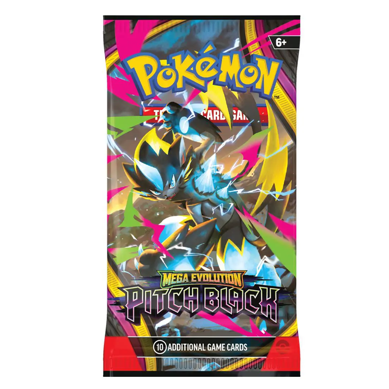 okémon TCG: Mega Evolution Pitch Black Booster Box Betreed de schaduwen van de Mega Evolution-era met de Pokémon TCG: Mega Evolution Pitch Black Booster Box. Deze langverwachte uitbreiding staat volledig in het teken van duisternis, mysterie en krachtige Mega Evolution Pokémon ex, met Mega Darkrai ex als hét gezicht van de set. Voor verzamelaars en spelers is een booster box de ultieme manier om een nieuwe uitbreiding te ontdekken. Met maar liefst 36 booster packs krijg je volop kansen om bijzondere kaarten te openen, je collectie uit te breiden en nieuwe strategieën te ontdekken voor jouw Pokémon TCG-decks. Naast Mega Darkrai ex bevat Pitch Black ook andere indrukwekkende Mega Evolution Pokémon zoals Mega Zeraora ex, Mega Chandelure ex en Mega Excadrill ex. Dankzij het sterke thema, de prachtige illustraties en de kans op zeldzame kaarten behoort Pitch Black tot één van de meest gewilde Pokémon-uitbreidingen van het jaar. Inhoud 1 Pokémon TCG: Mega Evolution Pitch Black Booster Box 36 Booster Packs per box Waarom kiezen voor een Pitch Black Booster Box? Dé beste manier om de set uitgebreid te openen Mega Darkrai ex staat centraal in deze uitbreiding Kans op krachtige Mega Evolution Pokémon ex Ideaal voor verzamelaars én spelers Perfect voor box breaks, deckbuilding en verzamelingen Meer openingsplezier dan losse boosters Of je nu op zoek bent naar de meest gewilde kaarten uit de set, jouw collectie wilt uitbreiden of nieuwe kaarten nodig hebt voor je decks, de Mega Evolution Pitch Black Booster Box biedt de complete Pokémon TCG-openingservaring. Let op: De inhoud van booster packs is willekeurig samengesteld. Specifieke kaarten, illustraties of zeldzaamheden kunnen niet worden gegarandeerd.