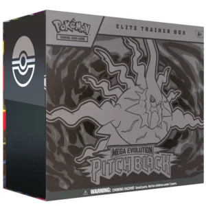 Pokémon TCG: Mega Evolution Pitch Black Elite Trainer Box Bereid je voor op de duisternis van de Mega Evolution-era met de Pokémon TCG: Mega Evolution Pitch Black Elite Trainer Box. Deze premium verzamelbox is de perfecte manier om de nieuwste Pokémon-uitbreiding te ontdekken en bevat alles wat je nodig hebt om jouw collectie of deck naar een hoger niveau te tillen. In Pitch Black worden sterrennachten overschaduwd door de mysterieuze kracht van Mega Darkrai ex. Terwijl schaduwen zich verspreiden, slaan krachtige Pokémon zoals Mega Zeraora ex, Mega Chandelure ex en Mega Excadrill ex terug in één van de meest sfeervolle Pokémon-uitbreidingen van het jaar. Met maar liefst 9 booster packs krijg je volop kansen om nieuwe kaarten uit de set te openen. Daarnaast bevat deze Elite Trainer Box een exclusieve full-art foil promo kaart van Zarude, waardoor dit product extra aantrekkelijk is voor verzamelaars. Naast de kaarten ontvang je ook een uitgebreide selectie premium accessoires, waaronder sleeves, energiekaarten, dobbelstenen en een stevige verzamelbox om je kaarten veilig op te bergen. Inhoud 9 Pokémon TCG: Mega Evolution Pitch Black Booster Packs 1 Full-Art Foil Promo Card van Zarude 65 Kaart sleeves 40 Pokémon TCG Energiekaarten 6 Schade-indicatordobbelstenen 1 Wedstrijd-legale coin-flip dobbelsteen 1 Plastic munt 1 Spelersgids voor de Mega Evolution Pitch Black uitbreiding 1 Verzamelbox 4 Scheidingskaarten 1 Codekaart voor Pokémon TCG Live Waarom kiezen voor de Pitch Black Elite Trainer Box? Exclusieve Full-Art Zarude promo kaart Inclusief 9 booster packs van de nieuwste uitbreiding Complete set accessoires voor spelers Perfect voor verzamelaars én competitieve spelers Ideaal om een nieuwe set te starten of uit te breiden Stevige verzamelbox voor opslag van kaarten en accessoires Of je nu op zoek bent naar bijzondere pulls, een exclusieve promo kaart of een complete Pokémon TCG-ervaring, de Mega Evolution Pitch Black Elite Trainer Box biedt alles wat je nodig hebt om de duistere wereld van Pitch Black te ontdekken.