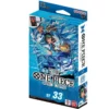 One Piece Card Game – Starter Deck ST-33 Blue Kuzan (English) Take control of the battlefield with the ST-33 Blue Kuzan Starter Deck! This mono-blue control deck is built around smart resource management, powerful Navy characters, and disrupting your opponent’s strategy while steadily gaining card advantage. Led by Kuzan, this deck allows you to continuously cycle through your hand by turning discarded cards into additional draws. Control the pace of the game, dominate the field with powerful character effects, and outlast your opponent through superior strategy. Deck Highlights Mono-blue control strategy focused on card advantage Led by the former Navy Admiral Kuzan Turn discarded cards into extra draws with Kuzan’s Leader effect Control your opponent’s field with powerful character abilities Features iconic Navy characters including Sakazuki, Borsalino, Monkey D. Garp, and Kuzan Ready-to-play straight out of the box Perfect for new players and an excellent upgrade base for competitive blue decks Includes 5 brand-new cards exclusive to this generation of Starter Decks Includes 1 OP-16 The Time of Battle Booster Pack to expand your collection Contents 1 Constructed Deck (51 cards) 10 DON!! Cards 1 Playsheet 1 OP-16 The Time of Battle Booster Pack Deck Rarities Leader ×1 Common ×8 Uncommon ×1 Rare ×3 Super Rare ×2