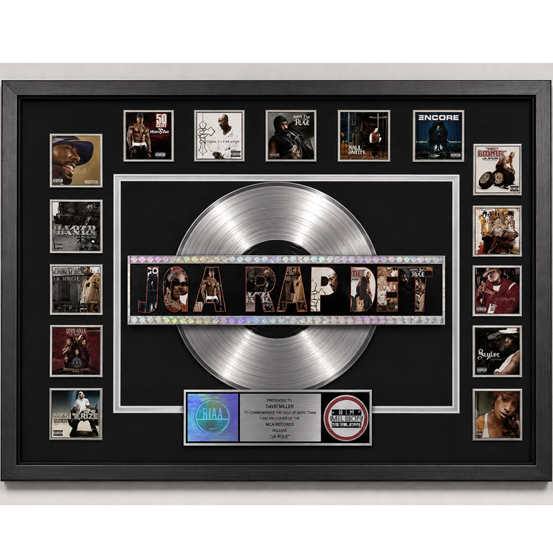 Ja Rule – “1 Million Seller” RIAA Platinum Sales Award | Professioneel Ingelijst