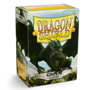 Dragon Shield – Standard Size Sleeves Green – 100 Sleeves Bescherm je kaarten tijdens het spelen, vervoeren en bewaren met Dragon Shield Standard Size Sleeves. Dragon Shield staat bekend om zijn stevige kwaliteit en betrouwbare bescherming, waardoor deze sleeves ideaal zijn voor zowel casual als competitief gebruik. De sleeves hebben een standaardformaat van 63 x 88 mm en zijn geschikt voor populaire Trading Card Games zoals Magic: The Gathering, Pokémon TCG en Lord of the Rings TCG. Iedere box bevat 100 groene sleeves en is voorzien van een printed label waarmee je eenvoudig je favoriete deck kunt labelen. SPECIFICATIES Merk: Dragon Shield Formaat: Standard Size – 63 x 88 mm Inhoud: 100 sleeves Kleur: Groen PVC-vrij Geschikt voor Magic: The Gathering, Pokémon TCG, Lord of the Rings TCG en andere Standard Size kaarten Inclusief printed label voor het labelen van je deck Geschikt voor spelen, vervoeren en bewaren