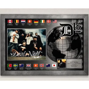 Eminem & D12 – “Devil’s Night” 4 Million Worldwide Sales Award | Professioneel Ingelijst