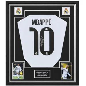 Kylian Mbappé – Gesigneerd Real Madrid Shirt | Professioneel Ingelijst & Gecertificeerd