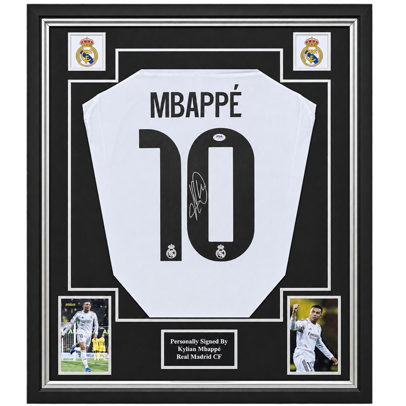 Kylian Mbappé – Gesigneerd Real Madrid Shirt | Professioneel Ingelijst & Gecertificeerd