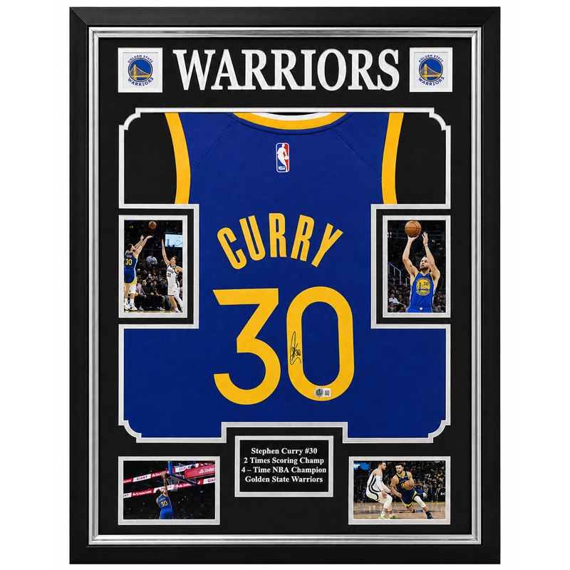 Stephen Curry – Gesigneerd Golden State Warriors Shirt | Professioneel Ingelijst & Gecertificeerd
